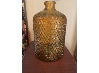 Amber Honeycomb Glass Bottle