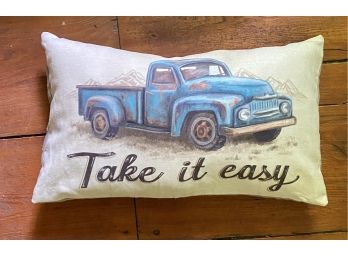 An Airbrushed 'take It Easy' Decorative Pillow