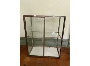 A Vintage Medical Office Chrome And Glass Cupboard