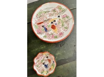 A Set Of Lovely Japanese Dinnerware And Teacups