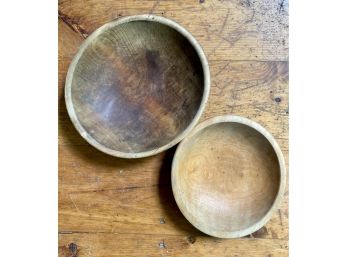 Two Mid Century Hand Turned Wooden Bowls