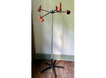 A Mid-century Floor Lamp With Metal Shades