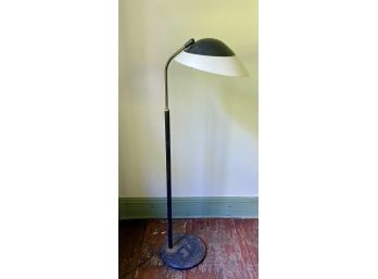 A Black And White Metal Mid-century Floor Lamp
