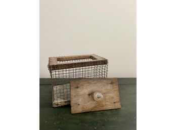 A Small Primitive Hand Made Cricket Or Small Animal Cage