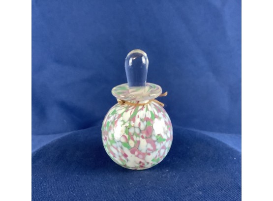 Vintage Multi-Color Hand Blown Glass Perfume Bottle