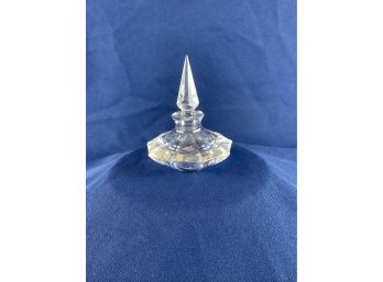 Oneida Crystal 24 Percent Lead Crystal Perfume Bottle With Diamond Shape Topper