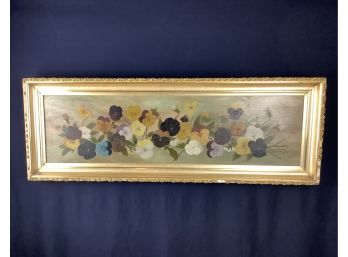 Signed Pansies Oil On Canvas (1897)