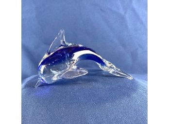 Crystal Blue Dolphin Figurine