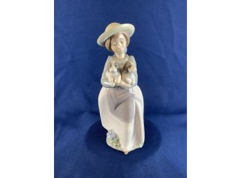 Vintage 1991 Lladro Nao Woman With Dogs Porcelain Figurine Hand Made In Spain