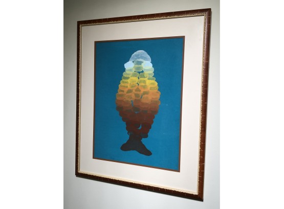Beautiful Signed & Numbered Print By SYLVIA G FELDSTEIN (1920-2009) Entitled FISH - Low Edition 3/6 - 22 X 27