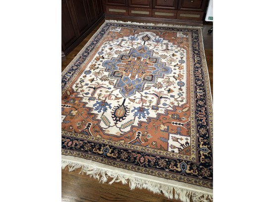 Beautiful Hand Made Oriental Style Wool Rug - Beautiful Colors - Great Condition - Made In India - GREAT RUG !