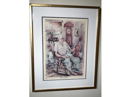 Charming Grandfather Print By SEYMOUR ROSENTHAL Signed A / P - Artists Proof PAPA'S WORLD Very Nice Piece