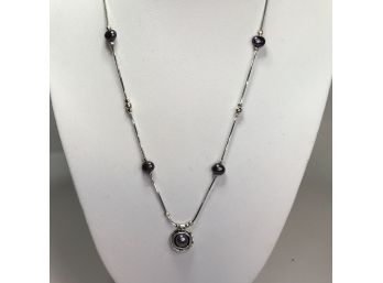 Fabulous Sterling Silver / 925 Necklace With Baroque Tahitian Pearls - VERY Pretty Necklace - Made In Israel