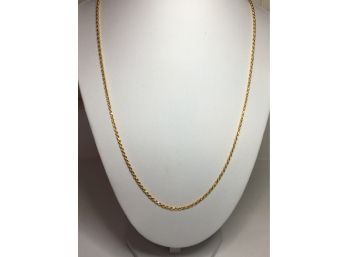 Very Pretty 22' STERLING SILVER / 925 WITH 14K GOLD OVERLAY High Quality Rope Necklace - MADE IN ITALY