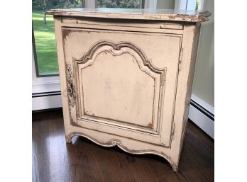 Fabulous HABERSHAM PLANTATION French Style Side Cabinet / Cupboard - Rich Cream Distressed Paint With Tablet