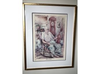 Charming Grandfather Print By SEYMOUR ROSENTHAL Signed A / P - Artists Proof PAPA'S WORLD Very Nice Piece