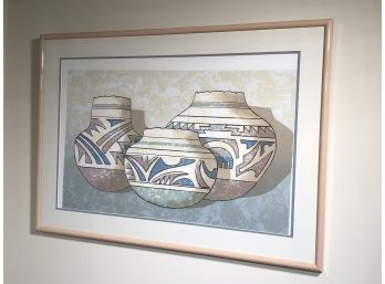 Very Nice Large Print Of Grouping Of South Western Pottery - LARGE SIZE 42' X 29-1/2' Unsigned - NICE !