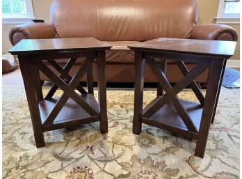 Pair Of Espresso Colored End Tables