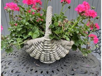 Cement Outdoor Basket Planter