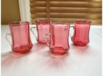 Beautiful Group Of Antique Cranberry Glasses