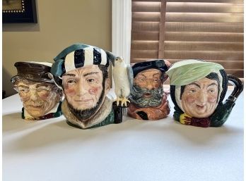 Group A Of 4 Vintage Large Royal Doulton Toby Mugs