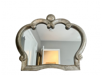Crown Form Silver Painted Wall Mirror