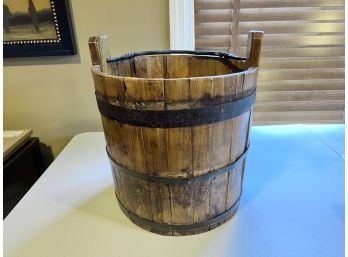 Charming Vintage Bucket With Iron Handle