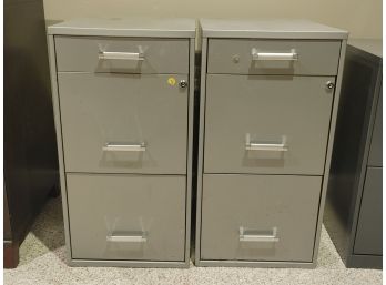 Pair (2) Metal Filing Cabinets