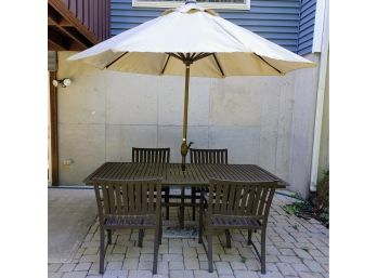 Outdoor Dining Set W/ Abba Patio Umbrella
