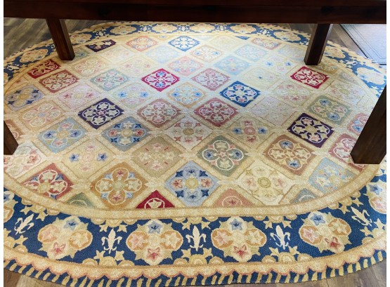 Vintage Punch Needle Aubusson Inspired Area Rug