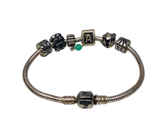 Pandora Silver Tone Charm Bracelet