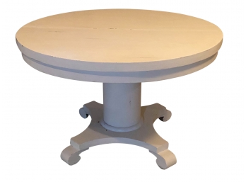 Country Farmhouse Chic Painted Dining Table With Pedestal Column Base