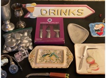 Giant Bundle Of Assorted Barware Accessories And Home Decor Items
