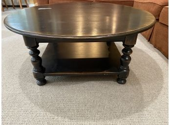 Ebonized Solid Hardwood Coffee Table With Drawers