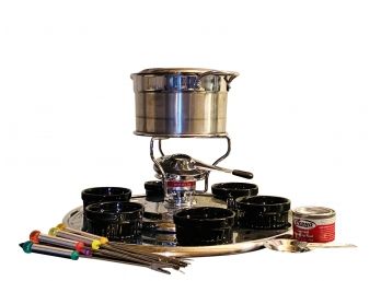 Stainless Fondue Pot And Accessories