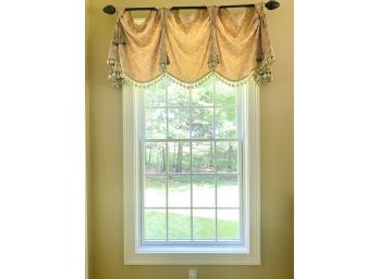 Custom Made Quilted Crepe Georgette Style Silk Fabric Valances With Tassel Detail