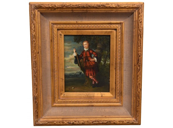 Signed Tim Oil On Board Painting In Gilt Wood Frame