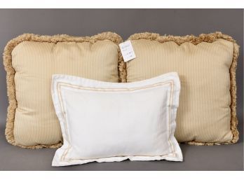 Ellen Tracy Home Pillow And Pair Of Striped Pillows