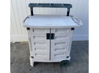 Suncast Plastic Rolling Storage Gardening Cart