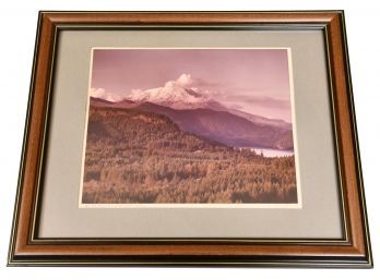 Signed Framed Photograph Of Mt. St. Helens And Yale Lake