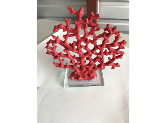 8 Inches Tall ,red Resin Coral Reef