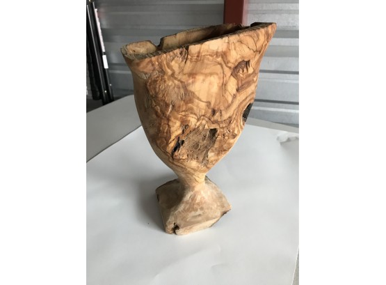 11 1/2 Inches Tall , Olive Wood Vase