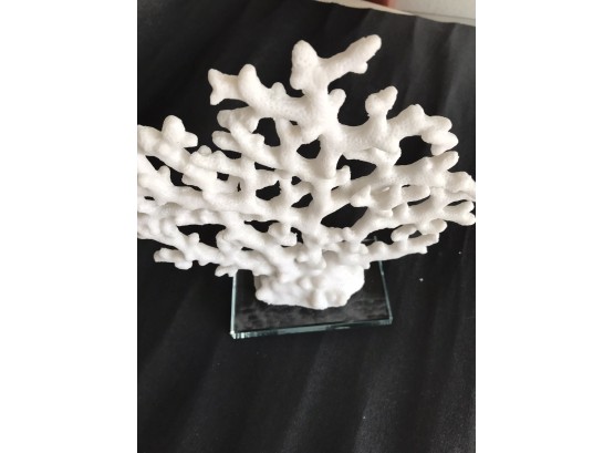 8 1/2 Inches Tall , White Resin Coral Reef