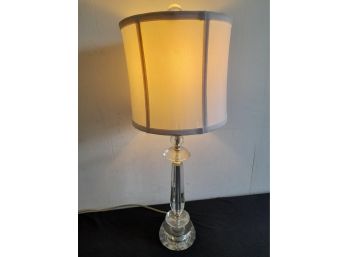 Clear Cut Table Lamp With White Shade