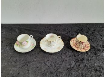 Small Tea Cup And Saucers Lot Of 3