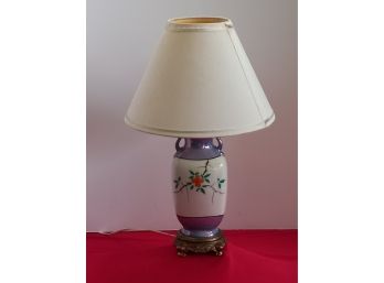 Floral And Brass Table Lamp