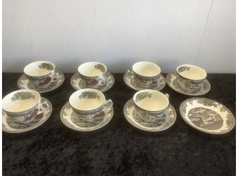The Friendly Village Tea Cups And Saucers Made In England