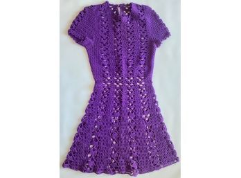Vintage 1970s Crocheted Dress, Size Small