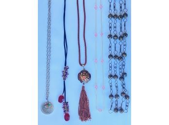 5 Necklaces Including Indian Metal & More