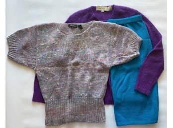 Vintage Saks Fifth Avenue & Jeanne Pierre Sweaters, Size Small & St. John's Skirt, Size 10